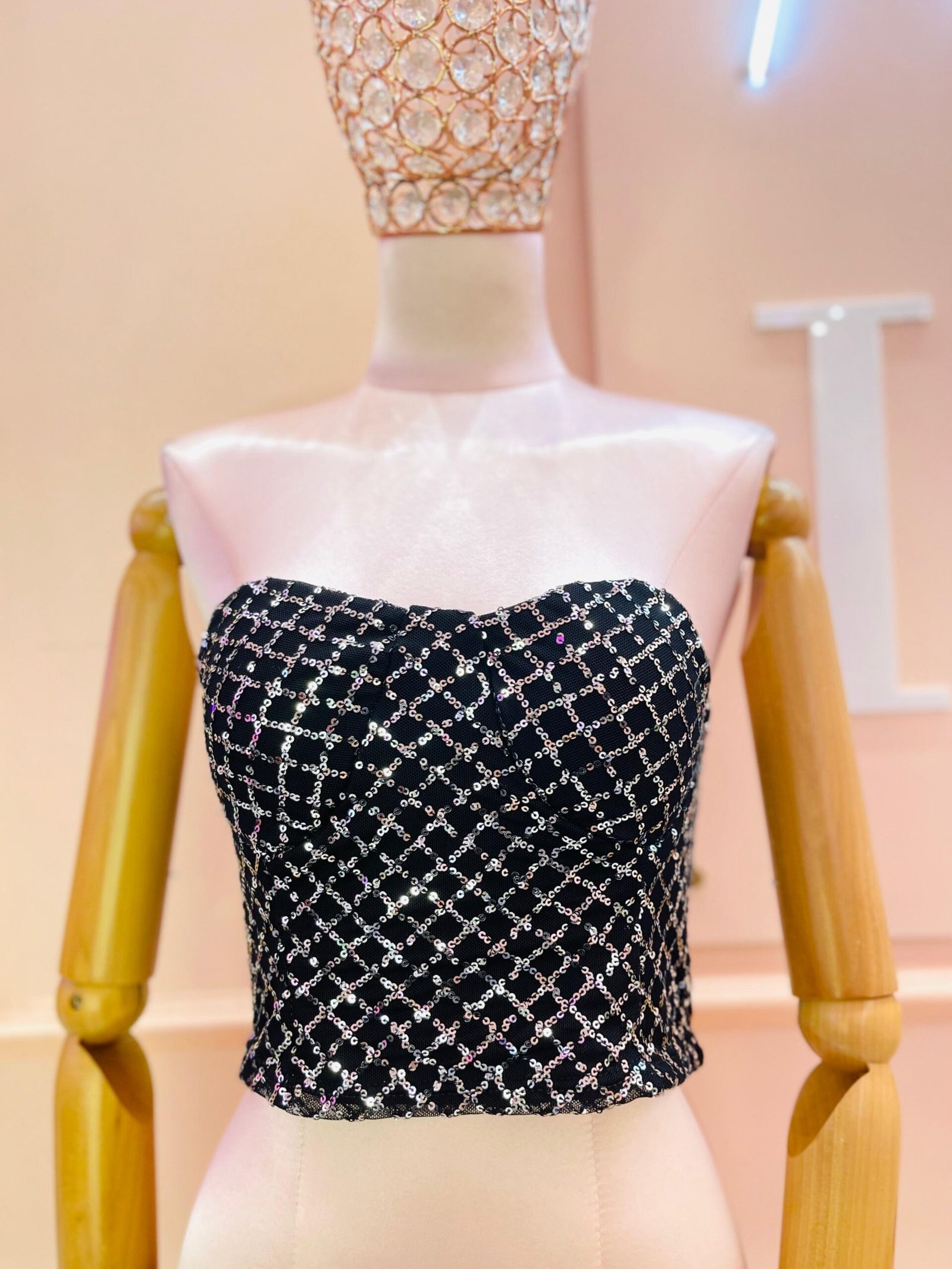 Strapless lentejuela