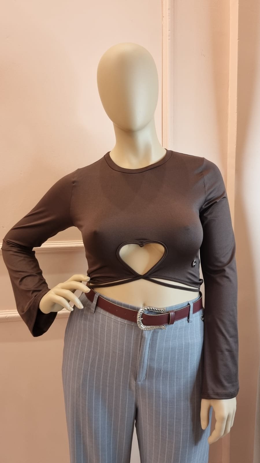 Top retro corazón cintura con lazos para atar