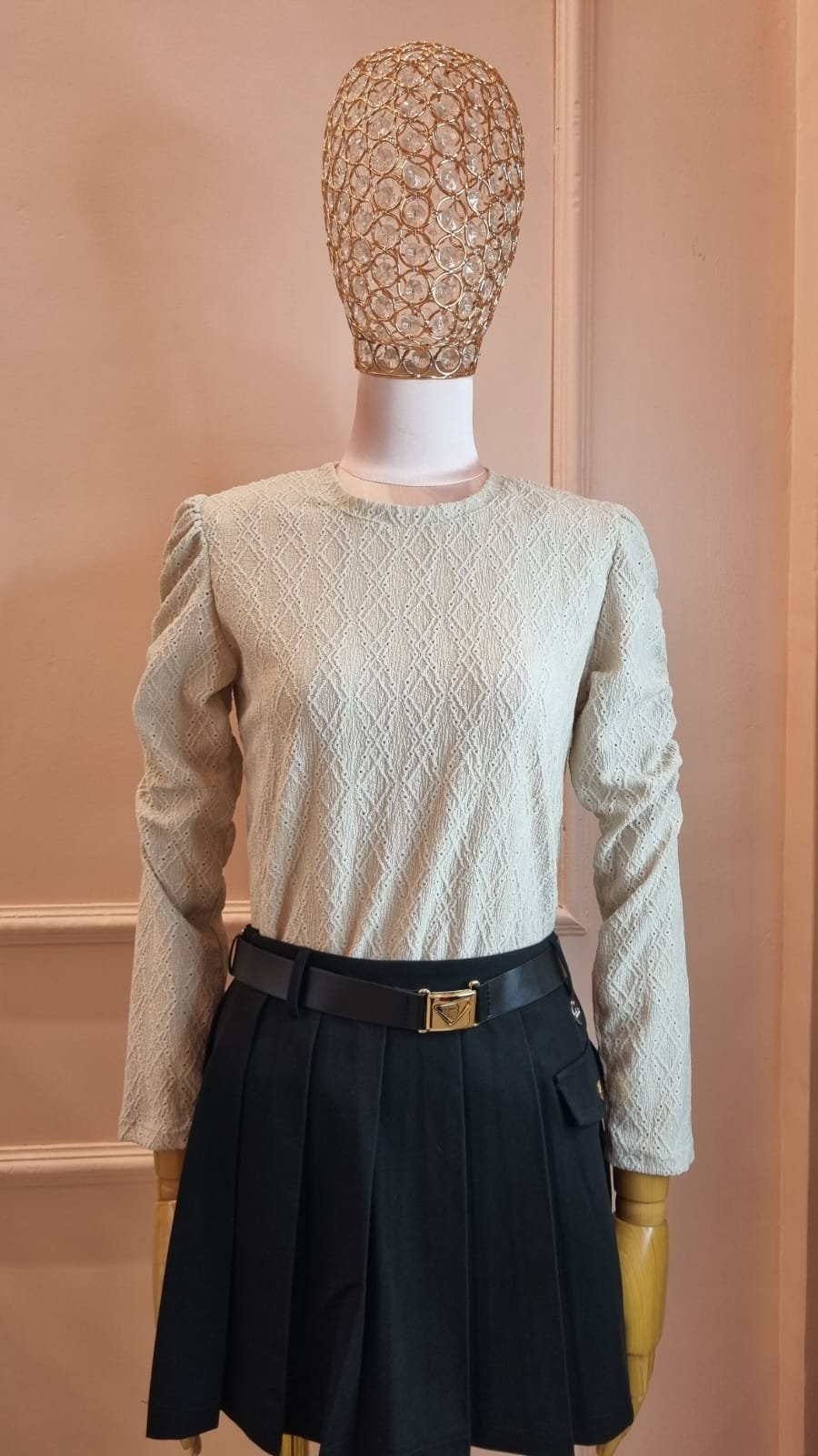 Blusa broderie hombros frunce