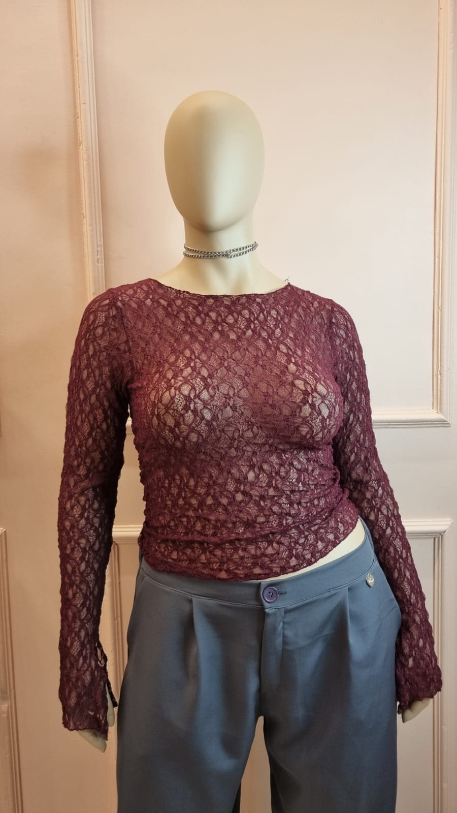 Top encaje texturizado