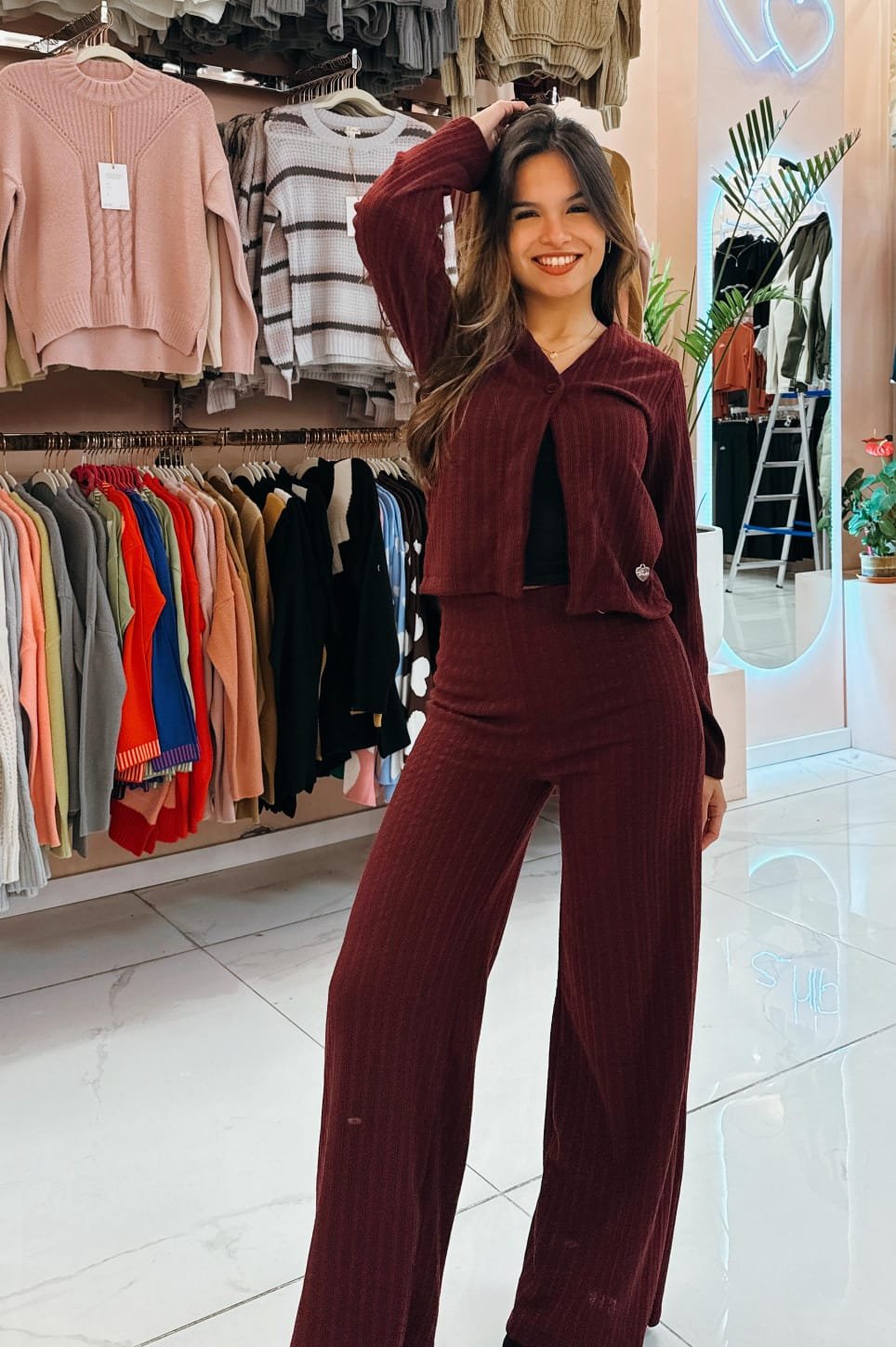 Pantalon lanilla trenzada