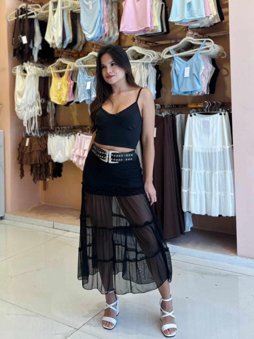 Pollera boho microtull