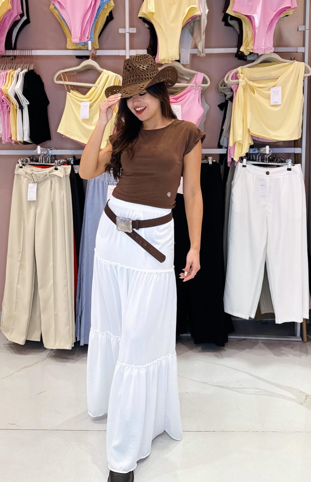 Maxi pollera de lino
