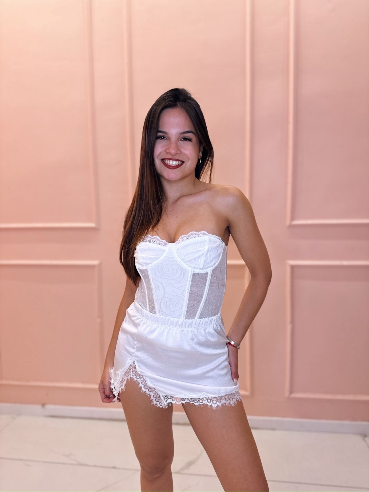 CORSET STRAPLE ROSAS