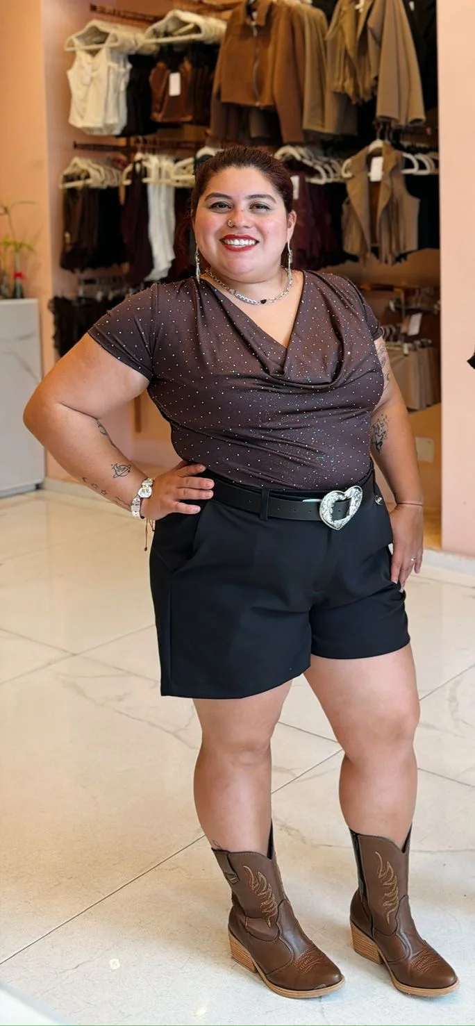 TOP BUCHE GLITER Y STRASS