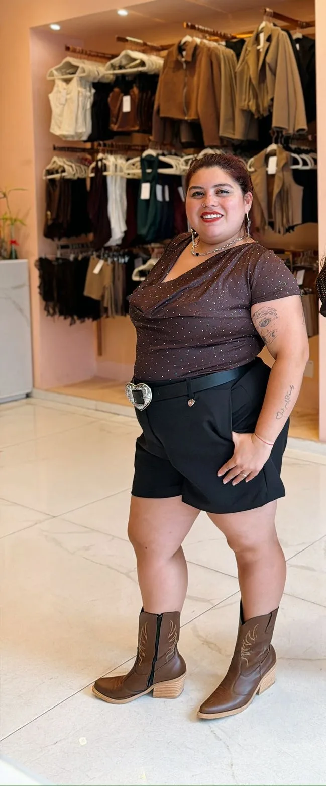 Alternative view of TOP BUCHE GLITER Y STRASS