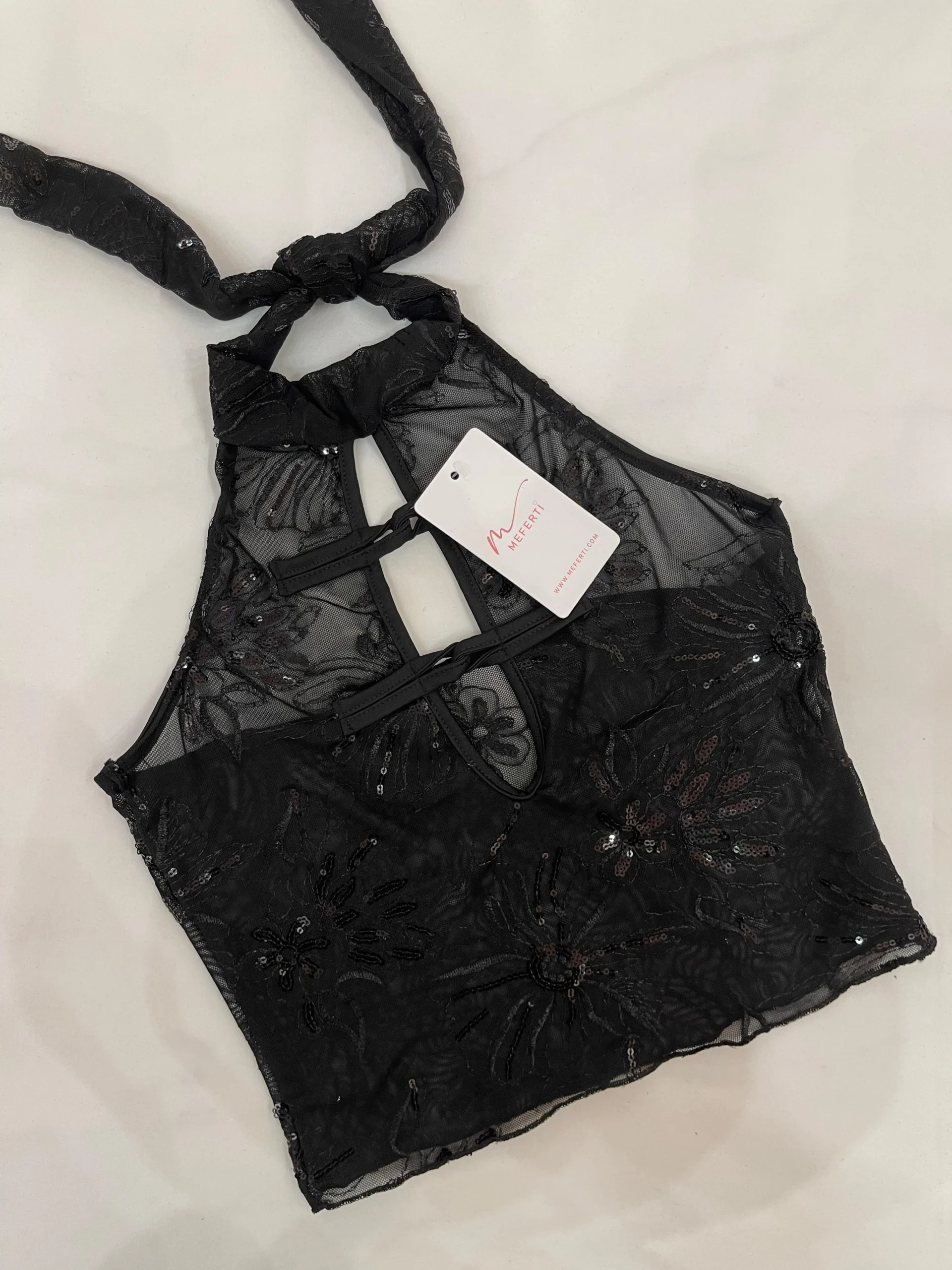 HALTER ASIÁTICO LENTEJUELAS